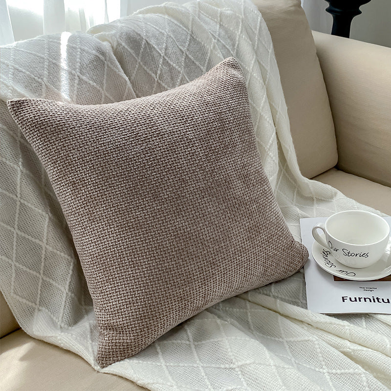 BeiLei Knitted Throw Pillow - 45x45cm, Polyester Cover with 7D Cotton Filling